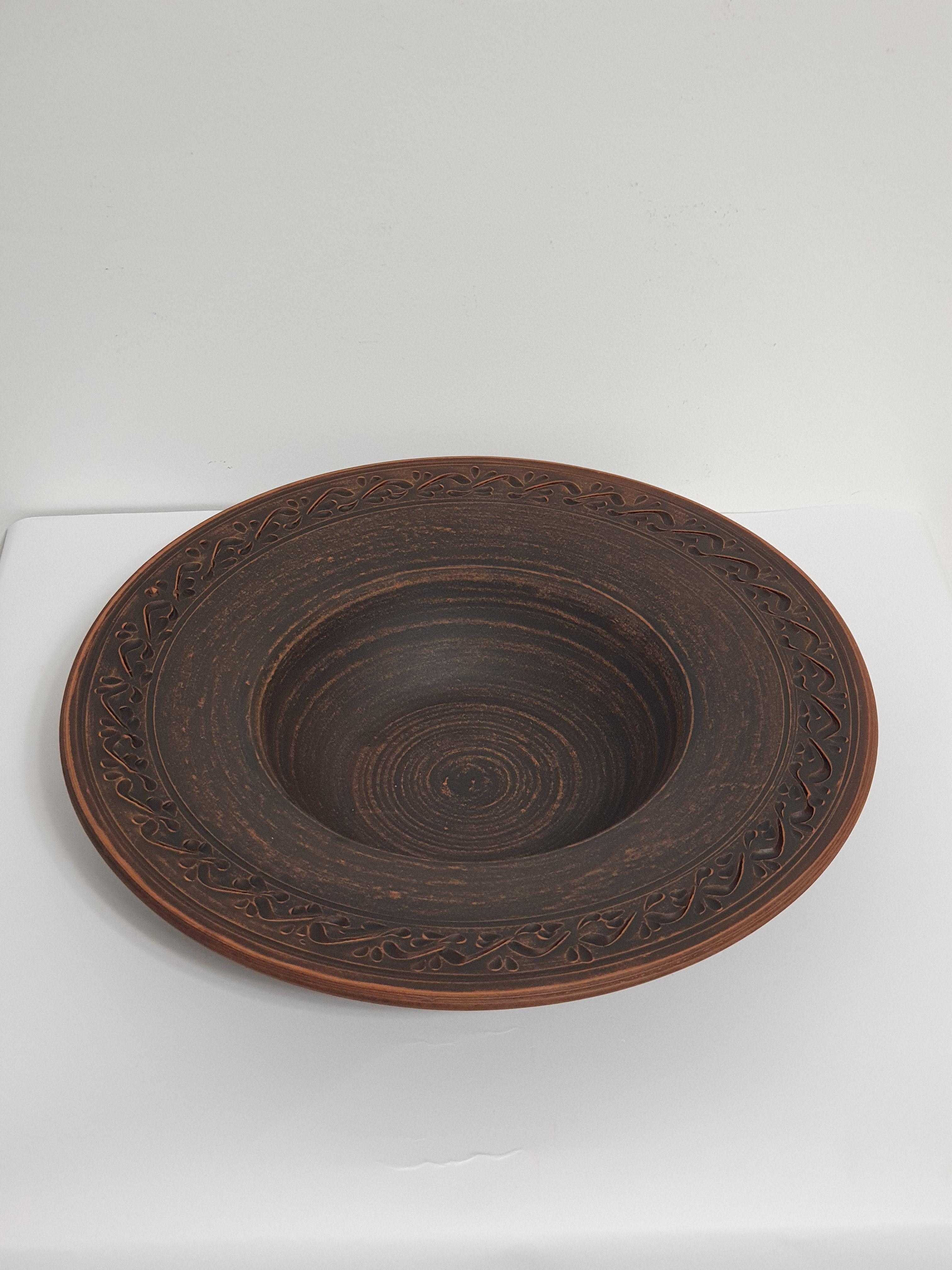 Тарілка для пасти і різотто з червоної глини (4007) - фото 5 Тарілка для пасти і різотто з червоної глини (4007) - фото 5