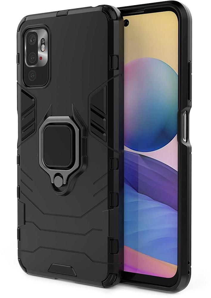 Противоударный чехол Xiaomi Redmi Note 10 5G (подставка кольцо) Black (22739-2B)