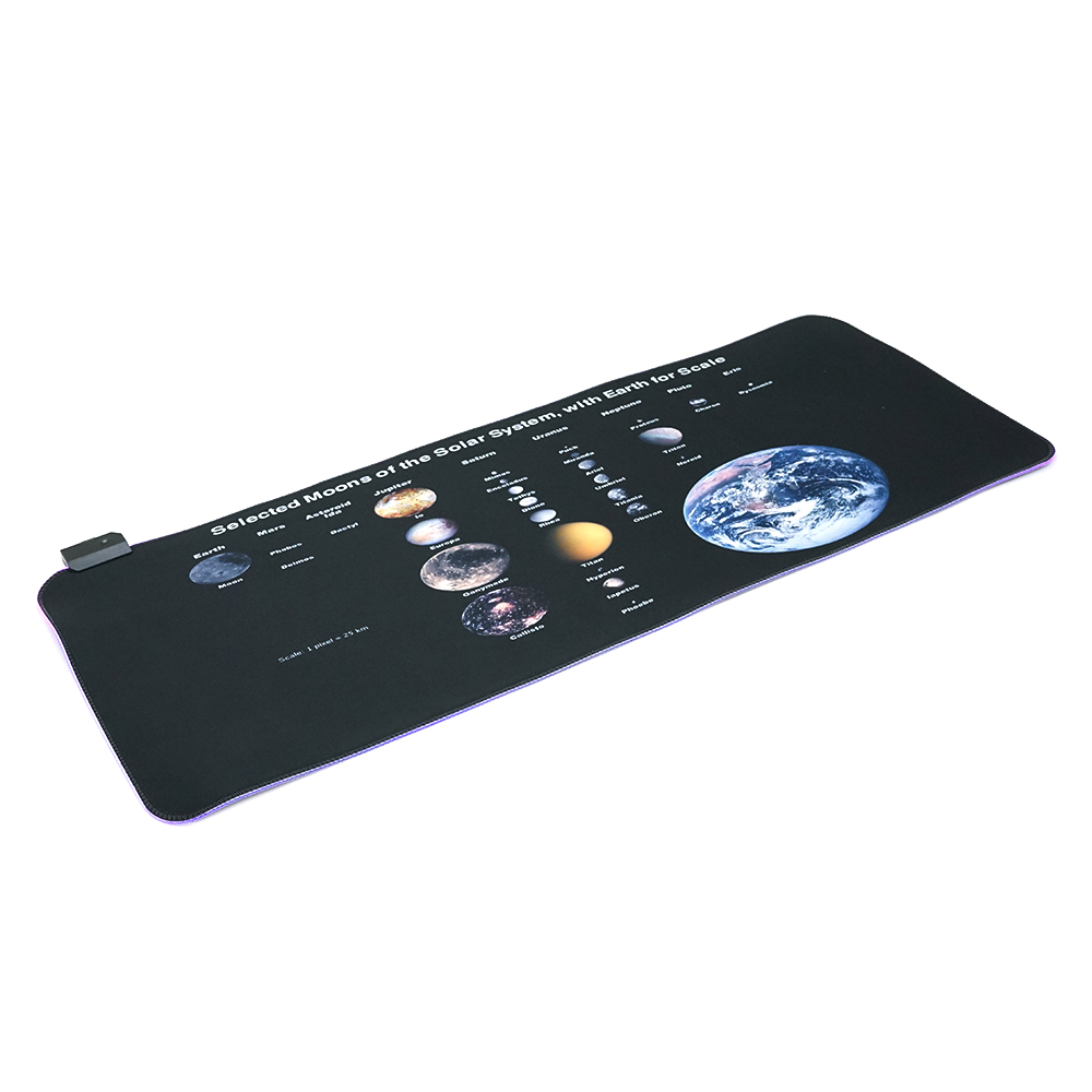 Килимок для миші тканинний Planets scales з прошивкою RGB підсвічування USB 1,8 м 3х300x800 мм Color Box (YUT_V7714)