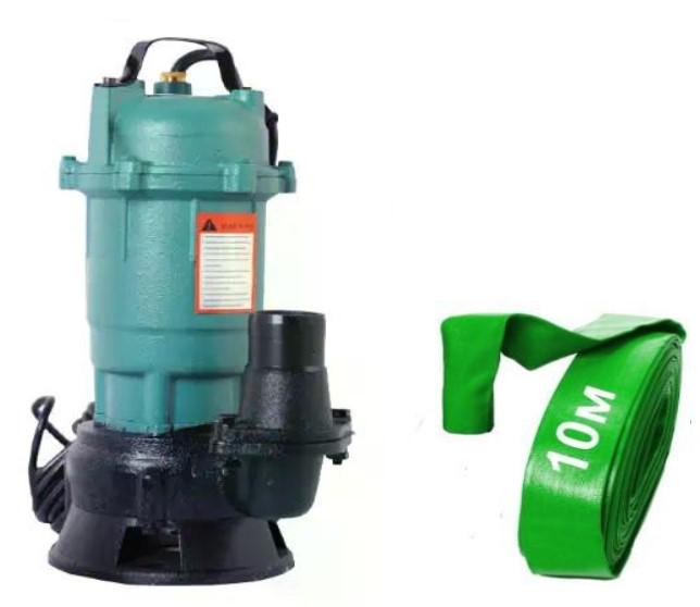 Насос дренажно-фекальный с измельчителем Euroaqua WQD 1-1.1 для грязной воды/фекалий/сливных ям без поплавка шланг 10 м (31120685)