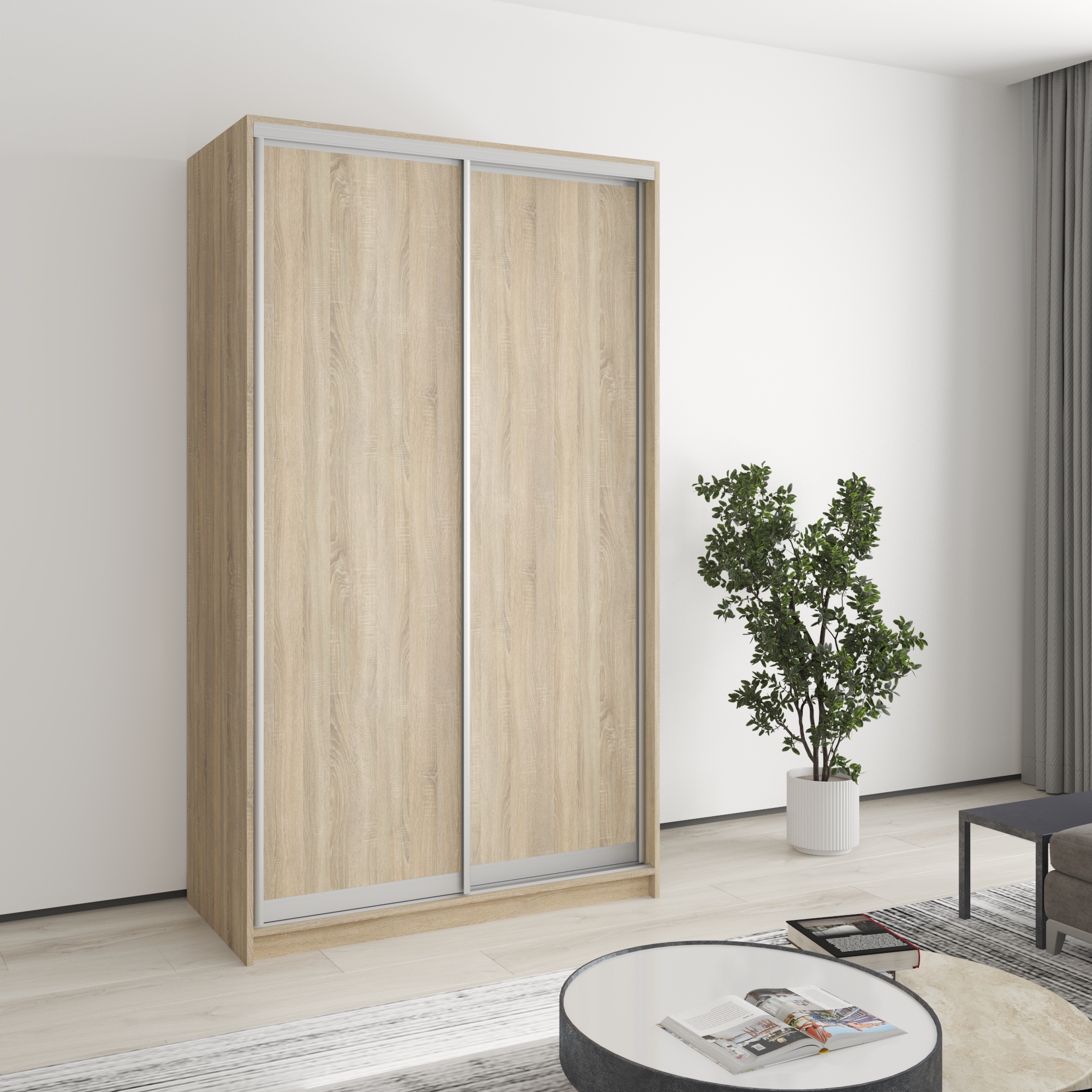 Шкаф-купе двухдверный Mebel Star Стандарт AL MBS-2317 120х60х210 см Дуб сонома (1003271)