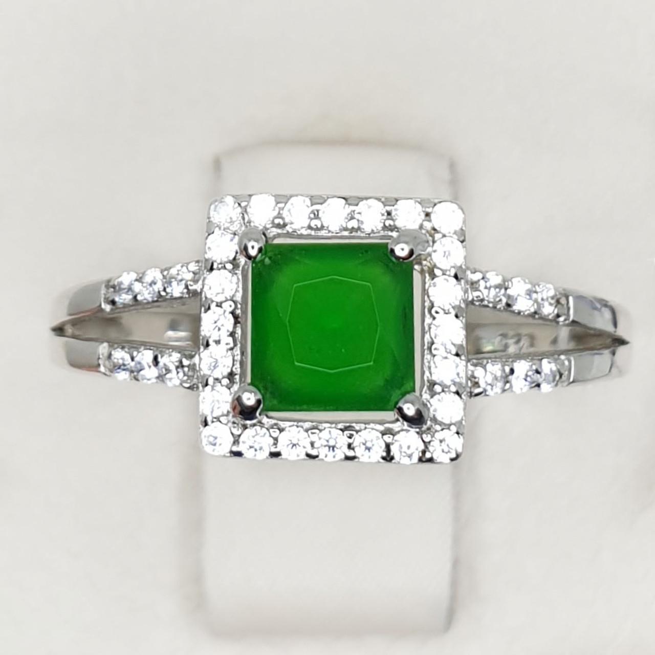 Кольцо серебряное с изумрудом р. 17 2,32 г (1428814646)