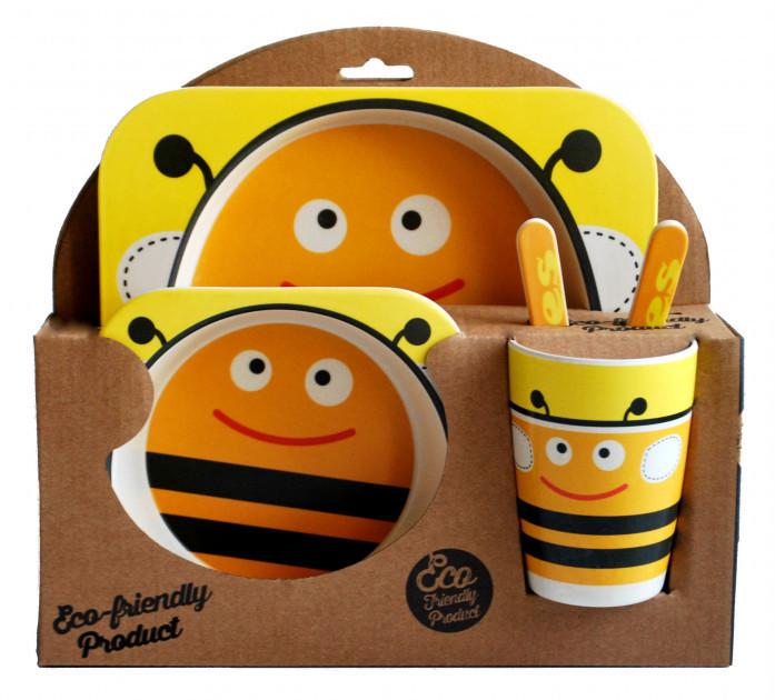 Набор детской бамбуковой посуды Stenson MH-2770-3 пчелка, 5 пр. - фото 4