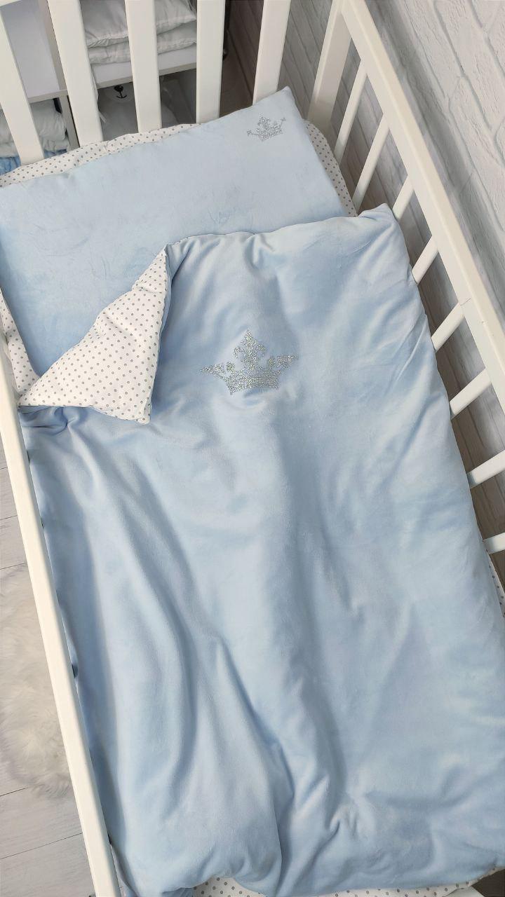 Комплект постельного белья Велюр Корона детский Кремовый - фото 4