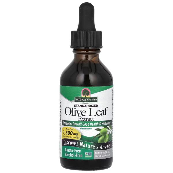 Экстракт оливы Nature's Answer Olive Leaf Extract 1500 мг Alcohol-Free 60 мл 40 порций (000022228)