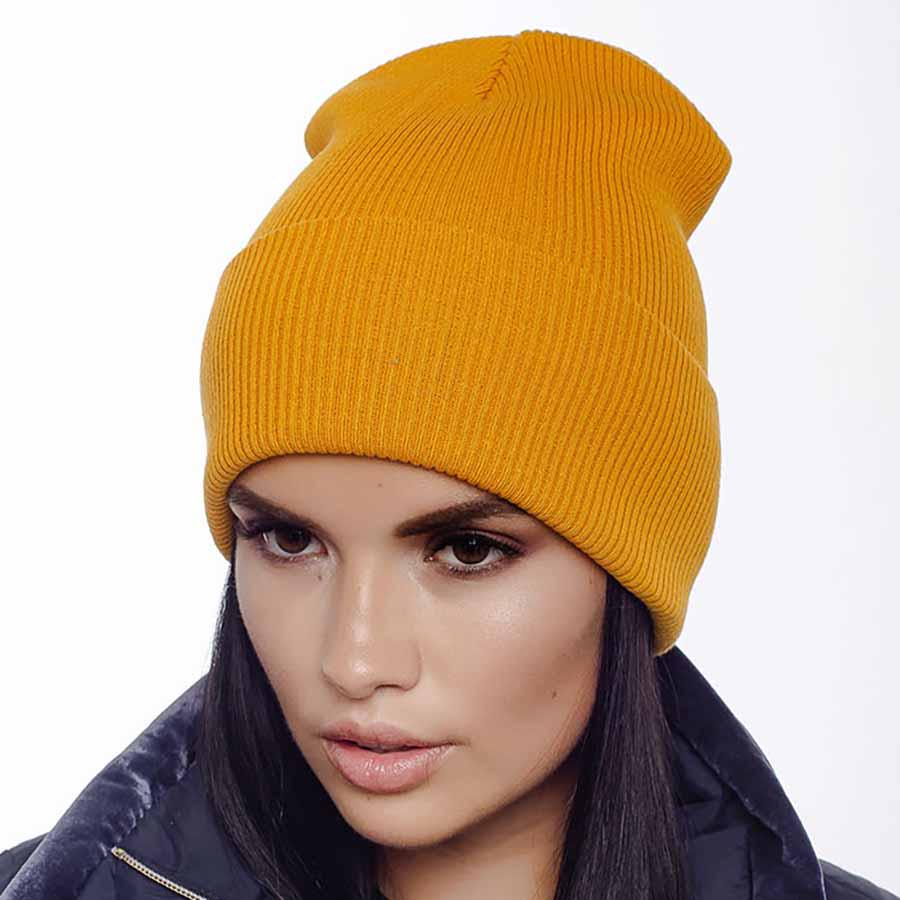 Шапка женская хлопковая Leks Швед one size Яркая охра