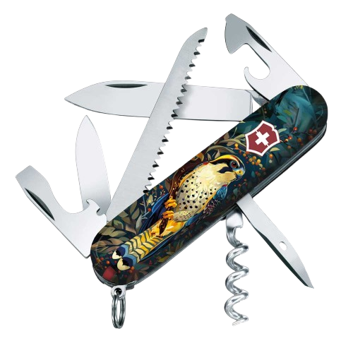 Нож складной многофункциональный Victorinox CAMPER UKRAINE Величественный Сокол 14 функций 91x27x18 мм (Vx13613.3_T3180pw)