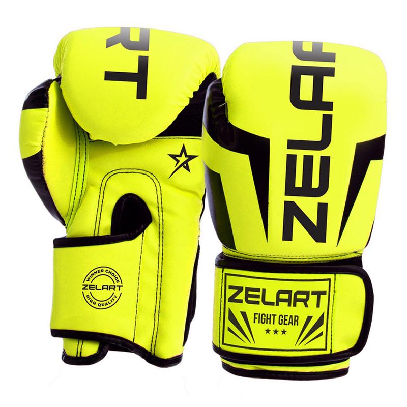 Перчатки боксерские Challenger BO-5698 12 oz Лимонный (37429016)