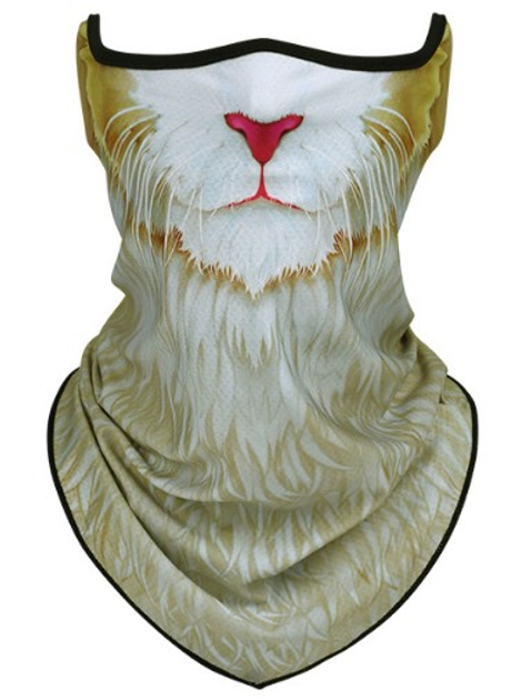 Маска-подшлемник лыжная 3D Кошка с красным носом с рисунком 3Д One Size (623512421)