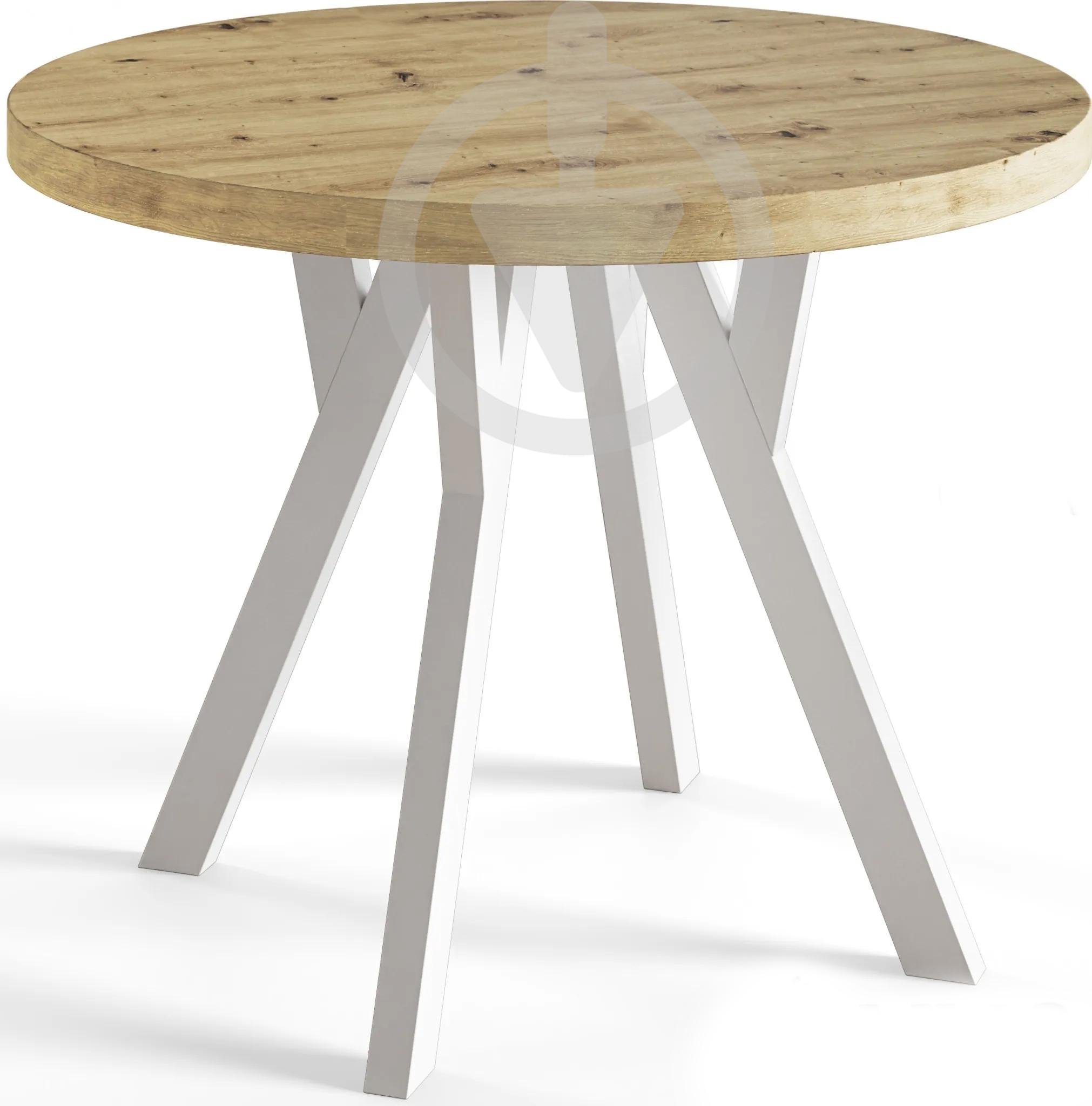 Стол кухонный круглый RoMax Lite Loft 80 см Дуб Сонома/Белый - фото 1 Стол кухонный круглый RoMax Lite Loft 80 см Дуб Сонома/Белый - фото 1