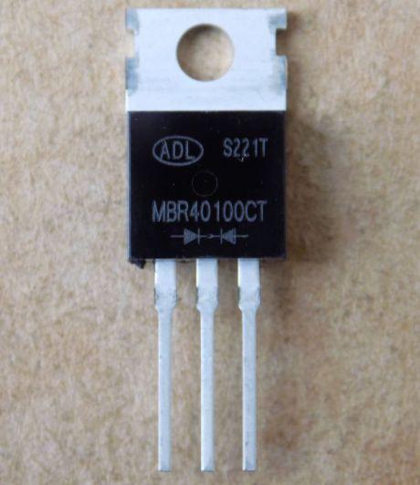 Діод Шоттки MBR40100CT 40A/100V/TO220-3pin (52175)