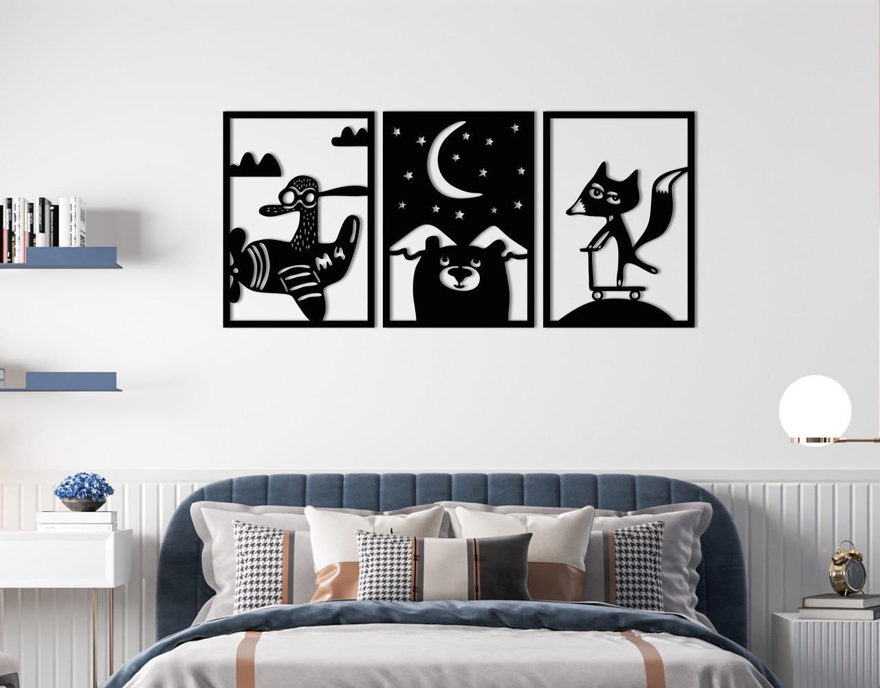 Декоративное панно на стену Upwood Decor Kid Panels 90х42,9 см Black (1546902342)