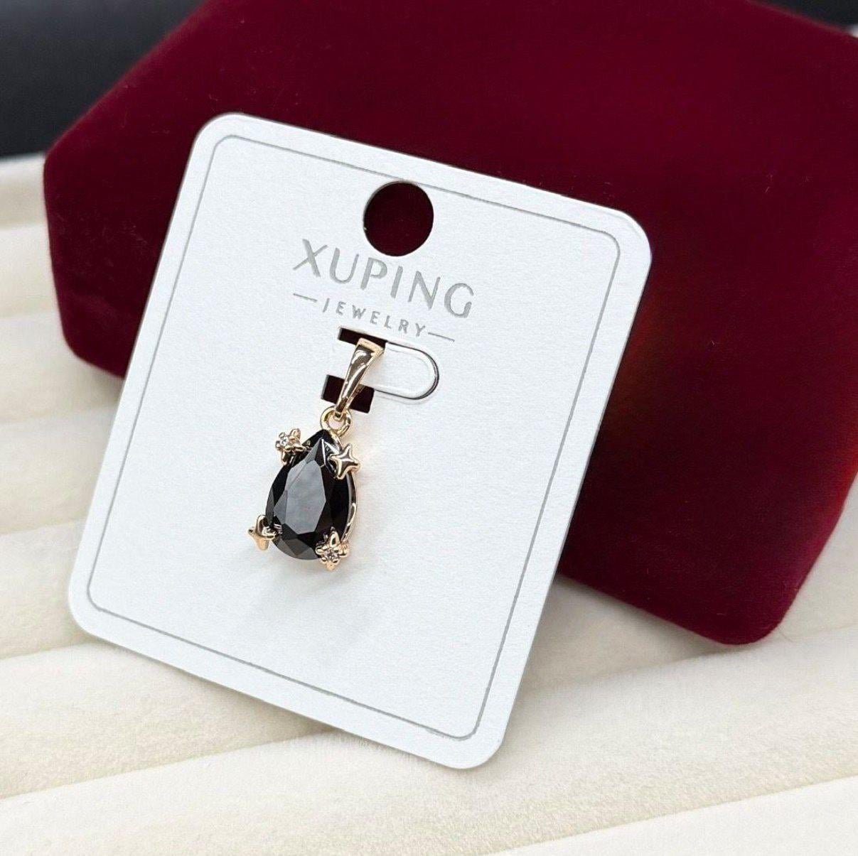 Кулон женский Xuping с черным камешком из медицинского золота (2912055428)