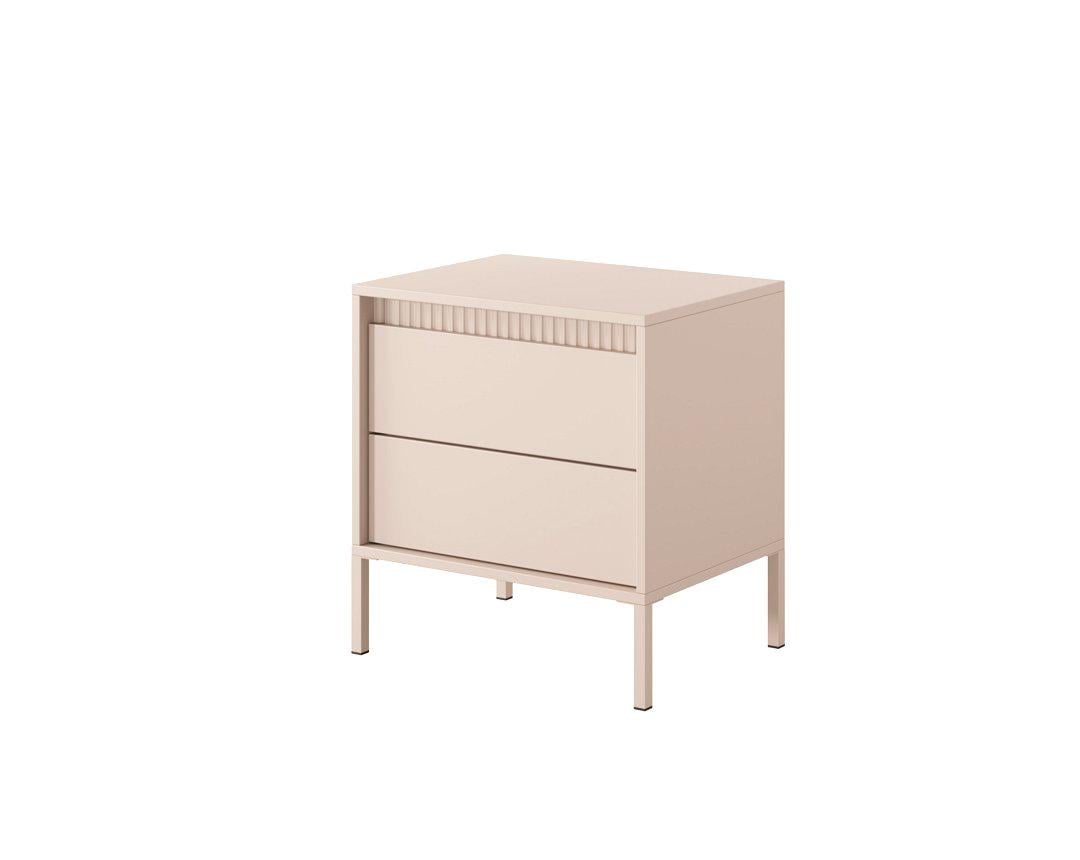 Тумба прикроватная Perfect Home Senso 2S/53 с 2 ящиками Бежевый (PFH-092035)