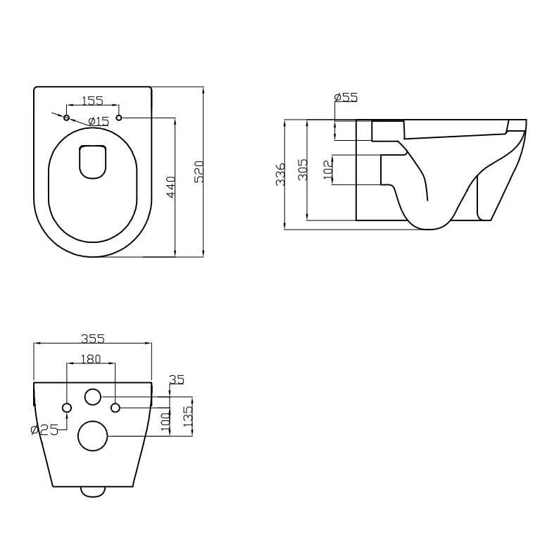 Унітаз підвісний Devit LAGUNA Rimless з кришкою Soft-Close (3020110) - фото 2