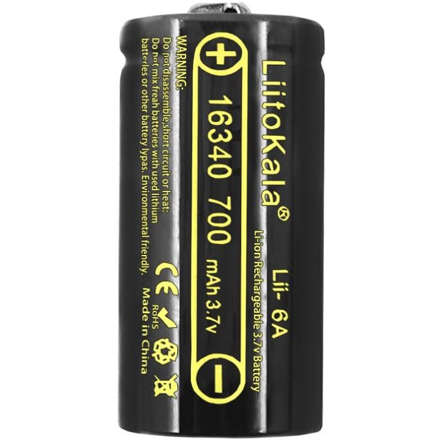 Акумулятор LiitoKala Lii-16A 16340 700 mAh 3,7V Li-Ion (Lii-16A CR123A) Акумулятор LiitoKala Lii-16A 16340 700 mAh 3,7V Li-Ion (Lii-16A CR123A)