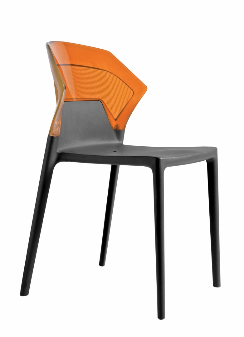 Стул Litolan Papatya Ego-S антрацит Прозрачно-оранжевый (DR002015)