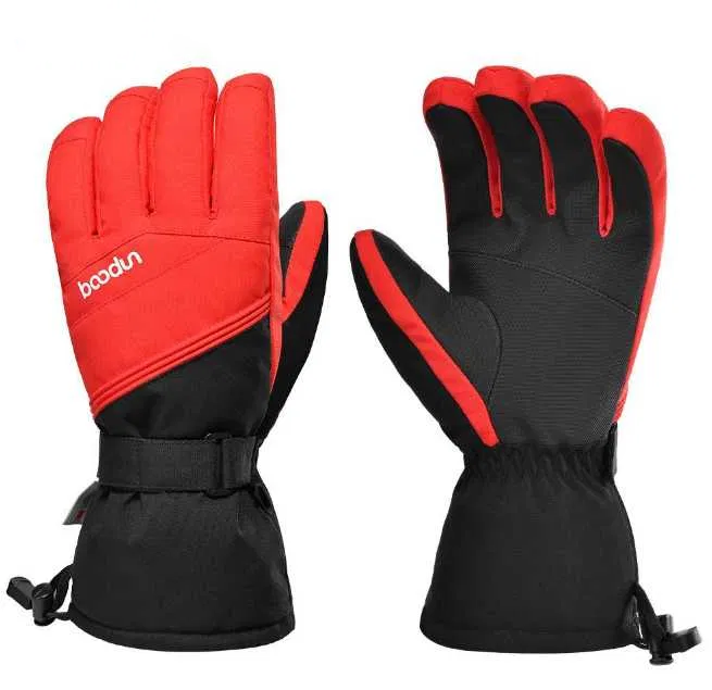 Зимові лижні рукавички Boodun M Чорно-червоний (1801224211)