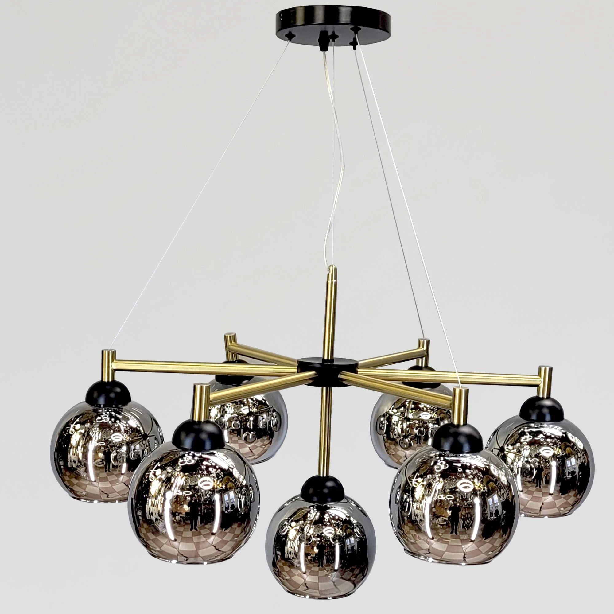 Люстра Amber Glow стеклянная на 7 ламп Е27 (20137/7)