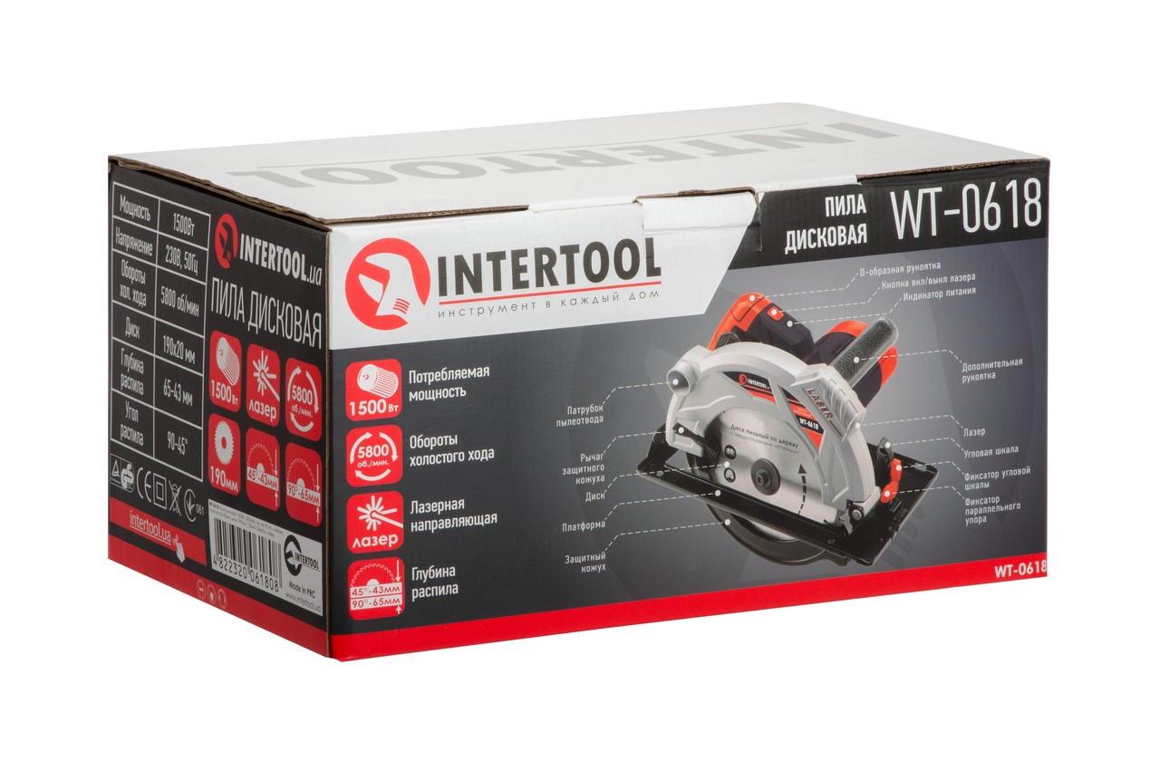 Дискова пила Intertool WT-0618 1500 Вт (14758498) - фото 6