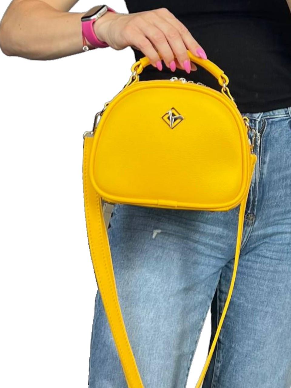 Сумка женская кросс-боди из экокожи 22х17х9 см Желтый (2682007784) - фото 7 Сумка женская кросс-боди из экокожи 22х17х9 см Желтый (2682007784) - фото 7