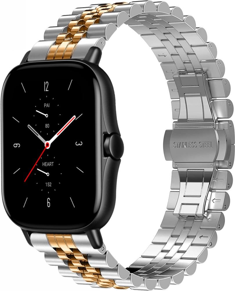 Браслет металлический Stech Line для Amazfit GTS 2e Silver/Rose (27054-68)