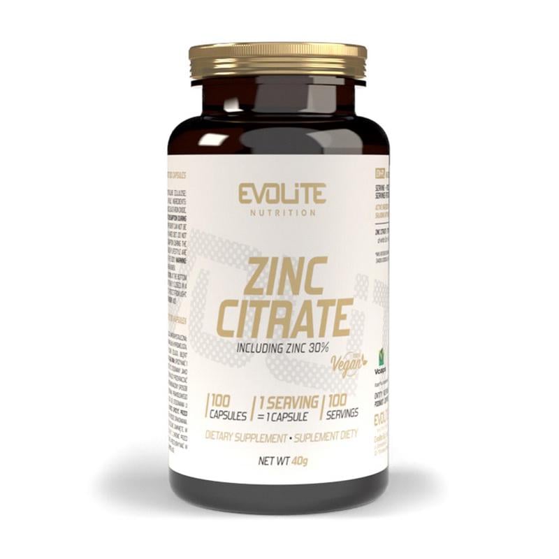 Цинк цитрат Evolite Nutrition Zinc Citrate 100 вег. капс.