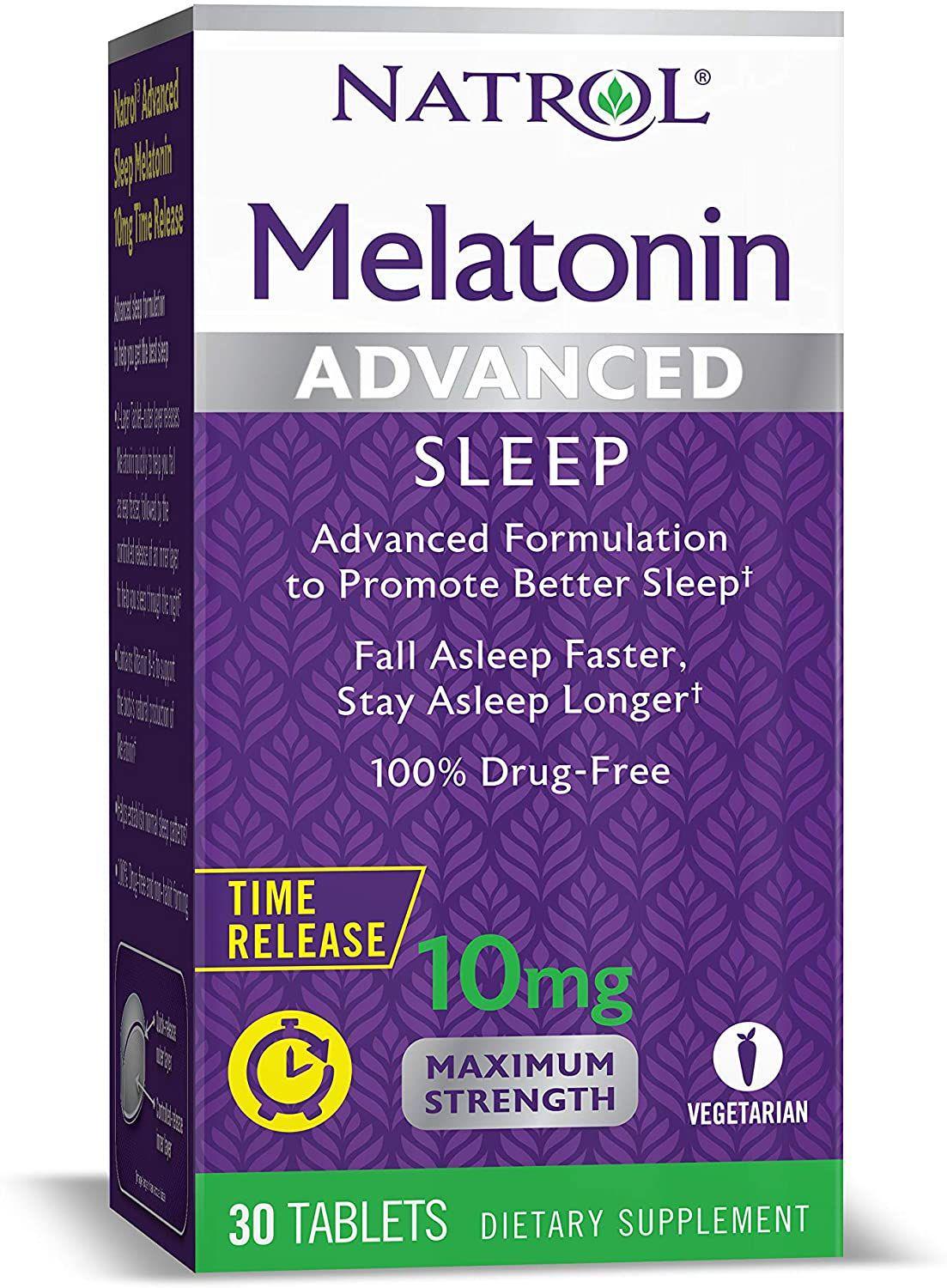 Мелатонин Natrol Advanced Sleep Time Release 10 мг 30 таблеток (00000034975)