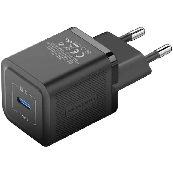 Зарядное устройство Vention 1xType-C 20W 3A PD3.0 Black (FEPB0-EU)