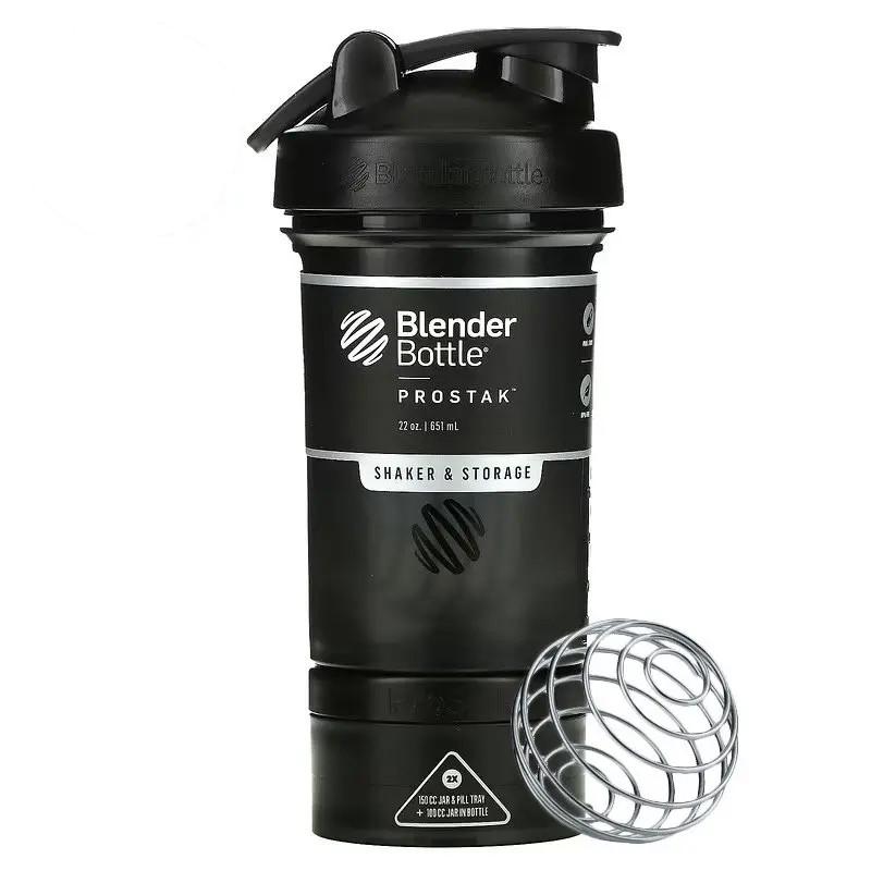 Шейкер спортивний Blender Bottle ProStak з 2 контейнерами 650 мл Black (PS 22oz BlackBlack) - фото 2