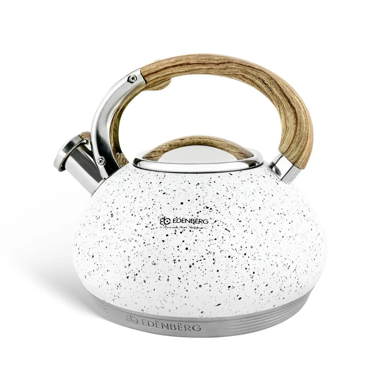Чайник зі свистком для індукційної плити Edenberg EB-8811 з нержавіючої сталі 3 л Білий (2530556655) - фото 3