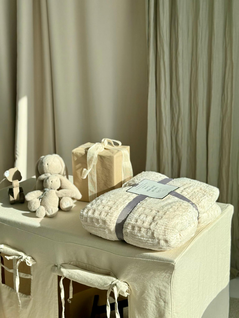 Плед-покривало двухсторонній на еко овчині 200x230 см Молочний (14049)