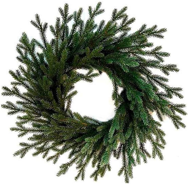 Венок декоративный новогодний Валерия Ø 60 см искусственная хвоя Зеленый (BD-UT1-179)
