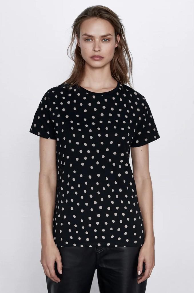 Футболка в горошек Zara 9408 L Черный (30)