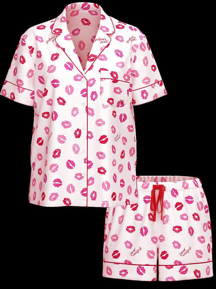 Піжама сатинова сорочка/шорти Victoria's Secret Glazed Satin Short Pajama Set S Білий (26985680) - фото 4 Піжама сатинова сорочка/шорти Victoria's Secret Glazed Satin Short Pajama Set S Білий (26985680) - фото 4