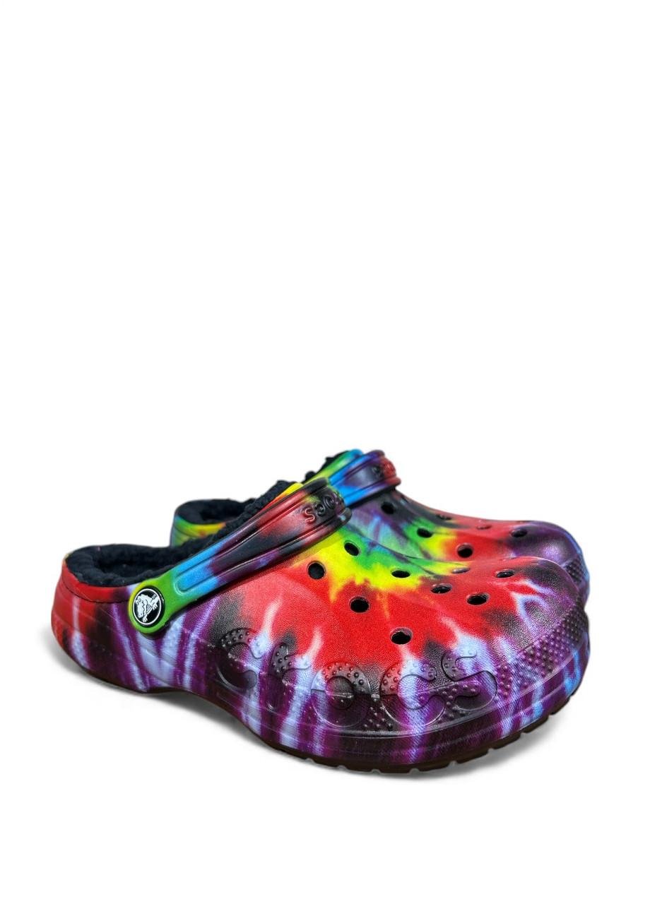 Сабо утепленные CROCS Baya Lined Tiedye graphic cgk J3 р. 34/35 (207330-90H)