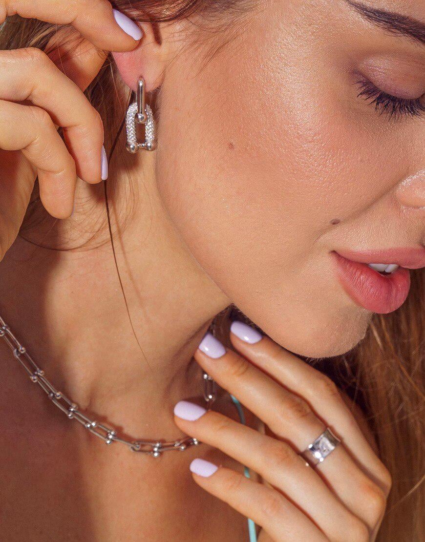 Сережки Square Link Chain жіночі SILVER STORIES срібні One size Сережки Square Link Chain жіночі SILVER STORIES срібні One size