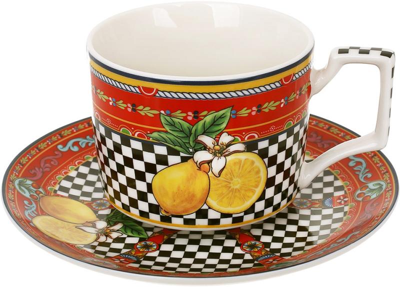 Чашка з блюдцем порцелянова Sicilia Limoni 220 мл