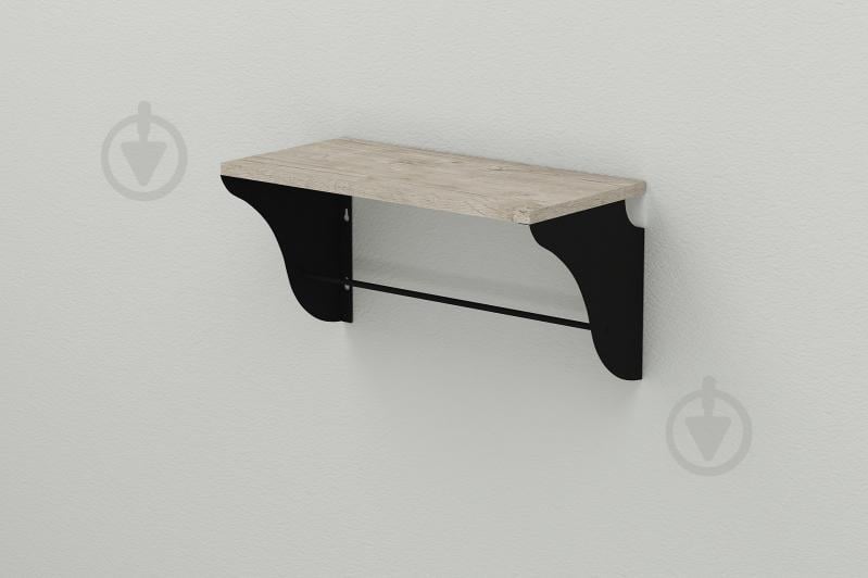 Полиця настінна Ferrum-decor Комфі 260x700x240 метал Чорний ДСП Шервуд 16 мм (KOM0044)