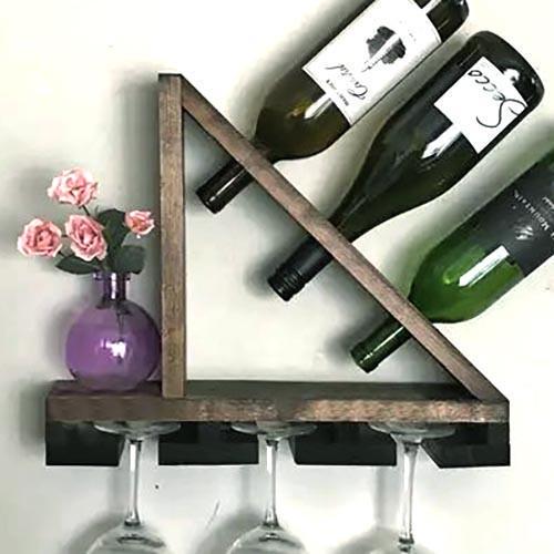 Полка для вина настенная из дерева Наока Мокко (ПНК-022710)