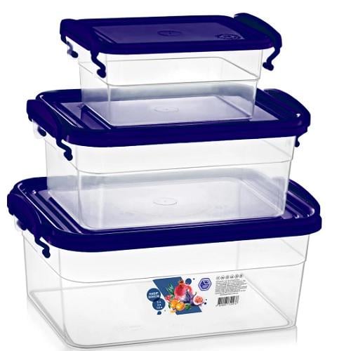 Набор контейнеров пищевых Stenson с ручками 1,6/3/5 л 25х18х11 см 3 пр. (NP-109с)