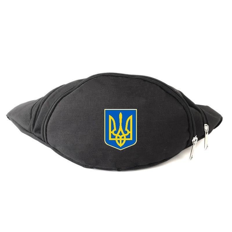 Поясная сумка-бананка Cappuchino toys с символами Украины UA-005 Черный (1640716898)