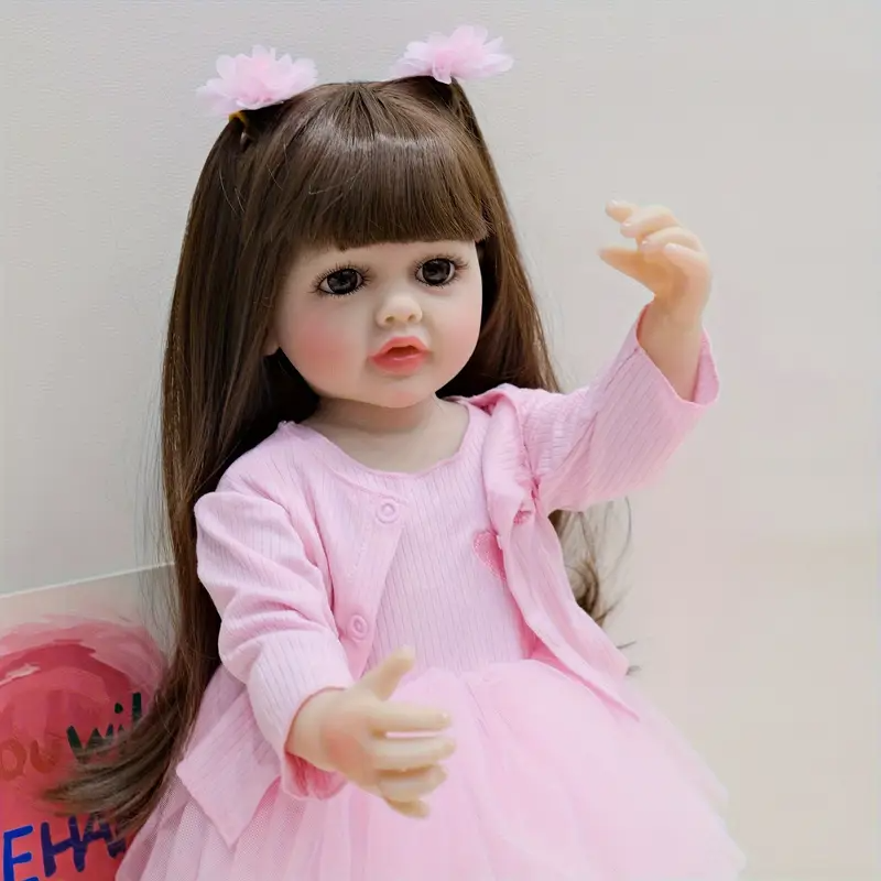 Лялька реалістична Reborn дівчинка Юля в наборі із соскою/пляшкою 55 см - фото 4