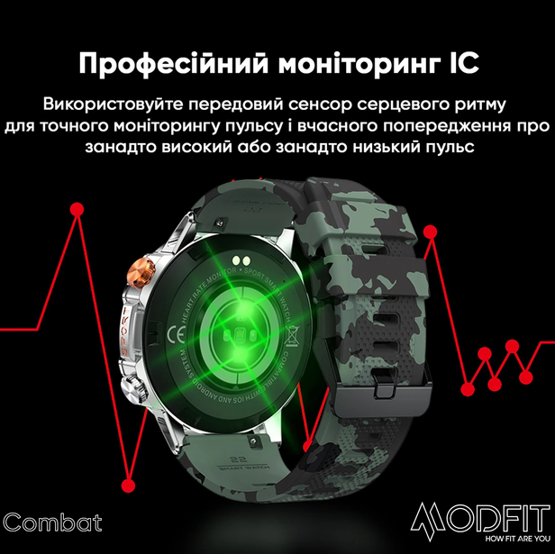 Смарт-часы Modfit Combat All Black (1077-0269) - фото 11