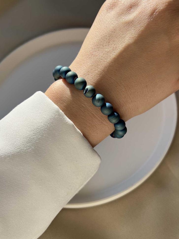 Браслет із агатом Синій (4828)