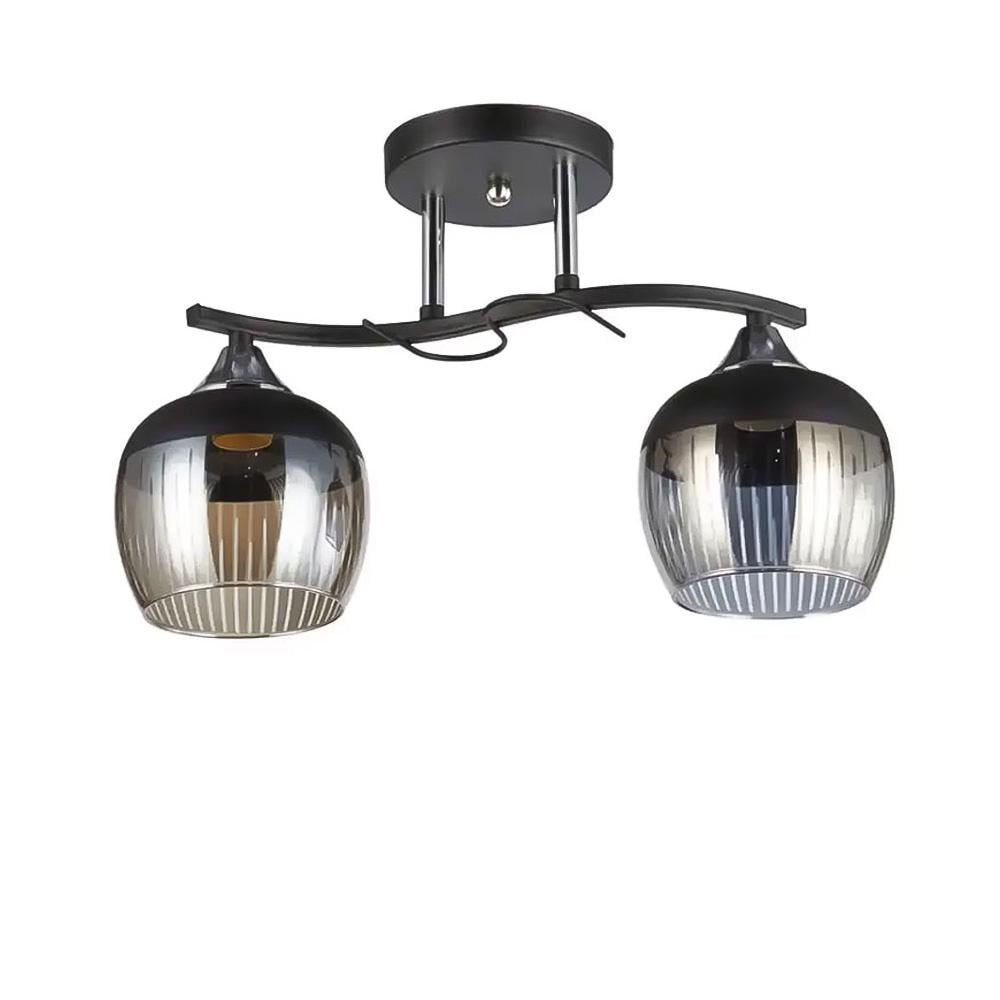 Люстра стельова Lighthouse SC-20476/2 BK/CR 370х130х240 плафони сірі з чорним Чорний/Хром