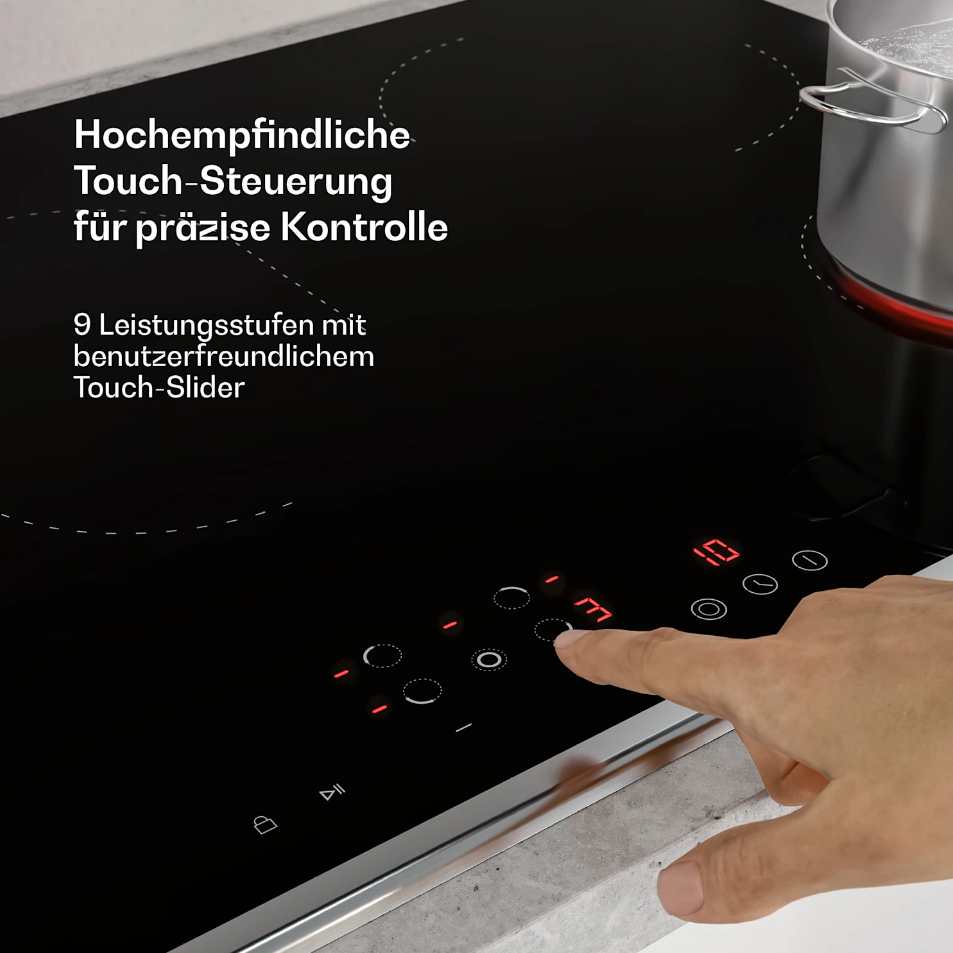 Стеклокерамическая варочная панель Klarstein VeroSteel 90 см варочная плита 8400 Вт (10047183) - фото 4