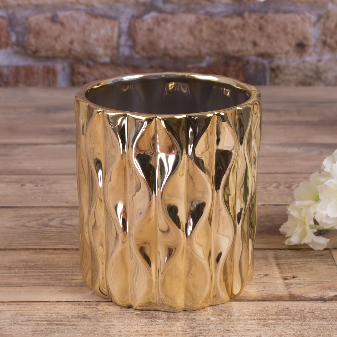 Кашпо Волна Золотой (3608-4)