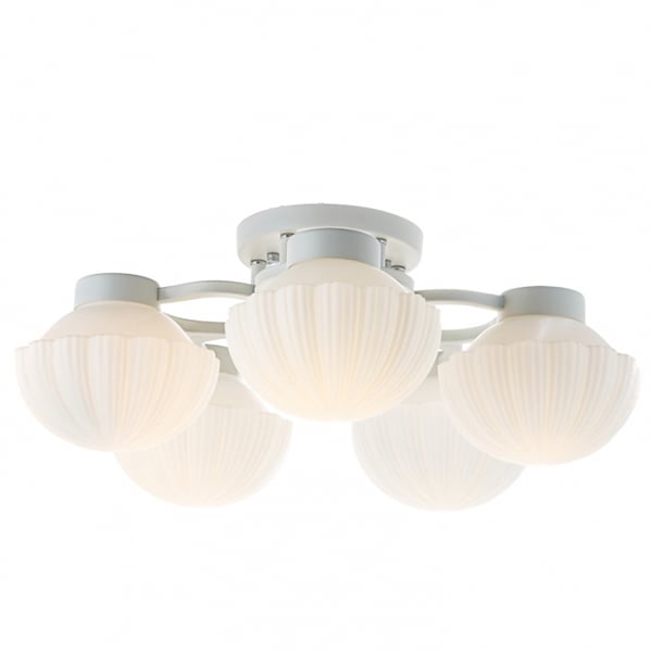 Люстра потолочная Flora на 5 плафонов в форме цветка Белый (MT005/5)