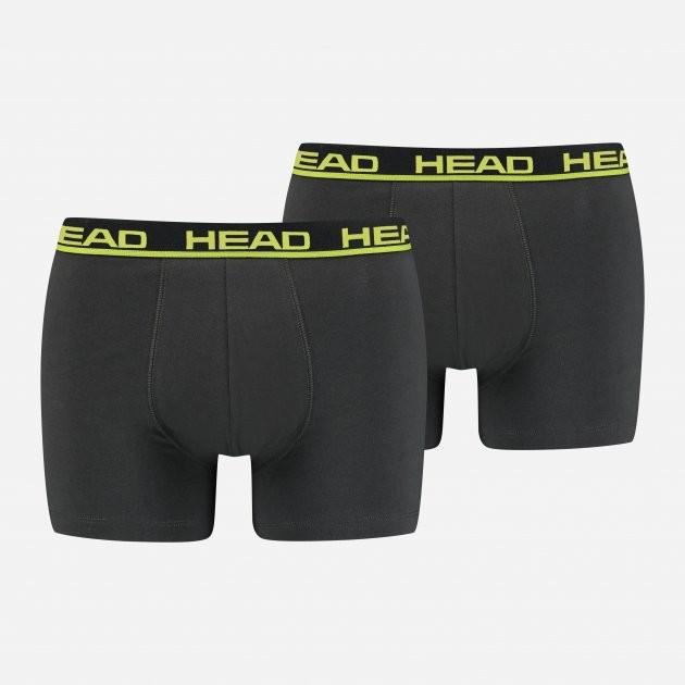 Труси-боксери Head BASIC BOXER 2P S Графітовий/Жовтий (701202741-009 S)